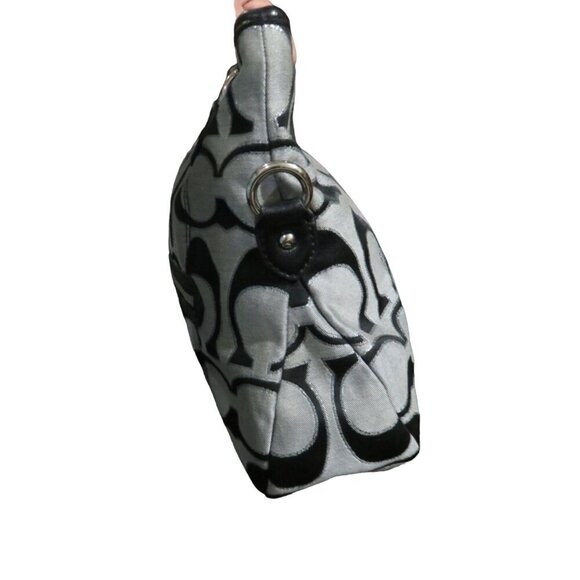 COACH 2013 Daisy Mia Signature C canvas & leather Black & Gray Metallic Satchel - Picture 4 of 12